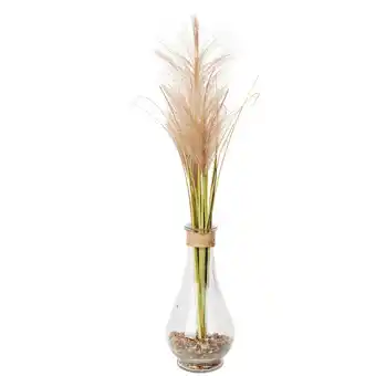 Action Vase en verre avec pampa artificielle offre