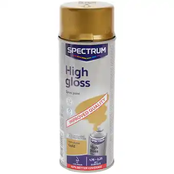 Peinture dorée en aérosol haute brillance spectrum