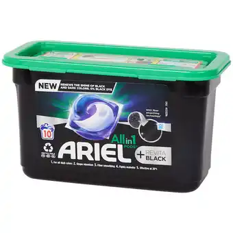 Action Lessive en capsules ariel all in 1 revita black offre