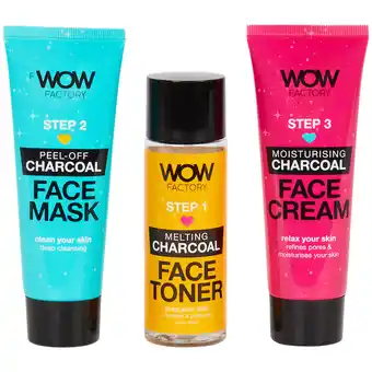 Kit de nettoyage visage au charbon de bois wow factory