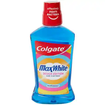 Action Bain de bouche colgate max white menthe poivrée offre