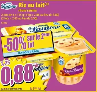 Norma Riz au lait rhum raisins offre