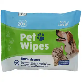 Action Lingettes humides pour animaux domestiques offre