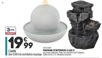 ALDI Fontaine D'intérieur à Led Light Zone offre