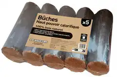 Brico Dépôt Lot de 5 bûches prêt à l'emploi - 25 cm offre