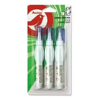 Auchan 3 STYLOS CORRECTEURS offre