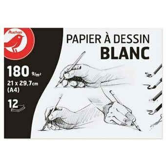 Auchan PAPIER À DESSIN BLANC offre