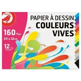 Auchan PAPIER À DESSIN COULEURS VIVES offre
