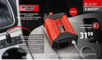 Lidl Ultimate Speed Convertisseur Allume-cigare offre