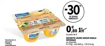 Intermarché Contact Pâturette Légère Saveur Vanille Pâturages offre