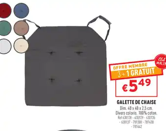 Trafic Galette de chaise offre