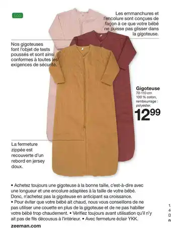 Zeeman Gigoteuse offre