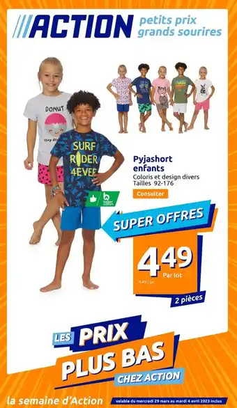Pyjashort enfants