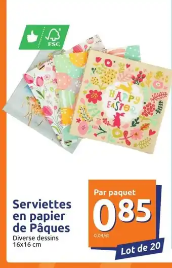 Action Serviettes en papier de paques offre