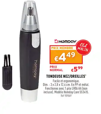 Trafic Tondeuse nez/Oreilles offre