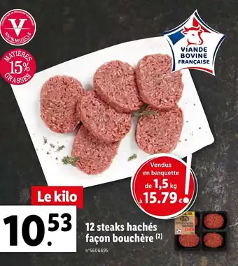 Lidl 12 steaks hachés façon bouchère offre