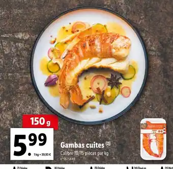 Lidl Gambas cuites offre