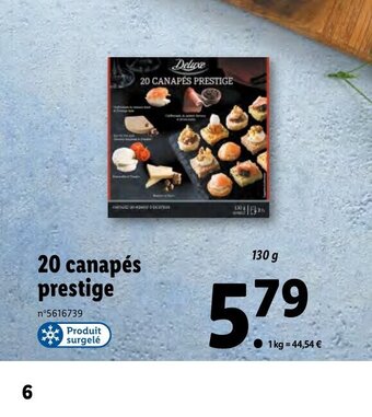 Lidl 20 canapes prestige offre