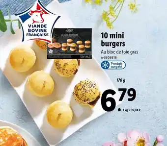 10 mini burgers