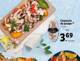 Lidl Carpaccio de poulpe offre