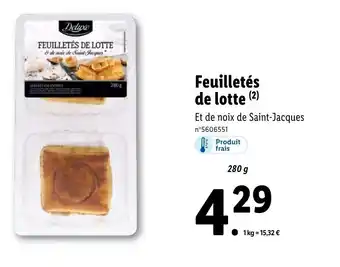 Lidl Feuilletes de lotte offre