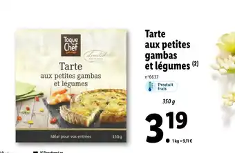 Lidl Tarte aux pepites gambas et legumes offre