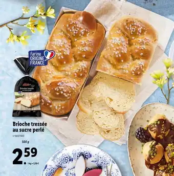 Lidl Brioche tressée au sucre perle offre