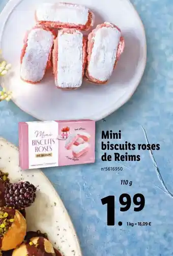 Lidl Mini biscuits roses de reims offre