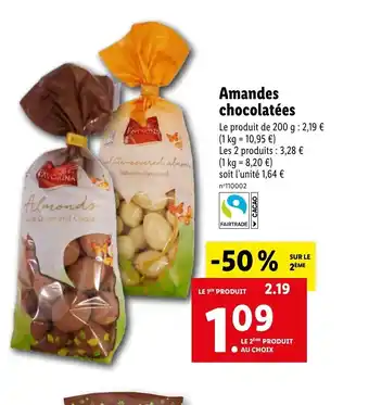 Lidl Amandes chocolatées offre