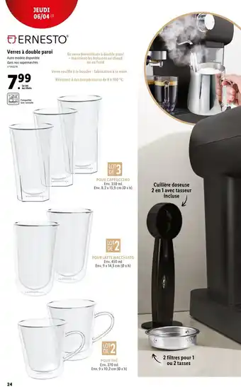Lidl Ernesto Verres a double paroi offre