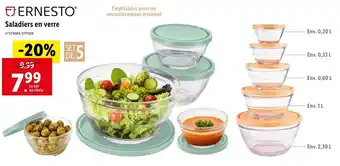 Lidl Ernesto saladiers en verre offre