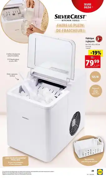 Lidl Silver crest Fabrique à glaçons offre