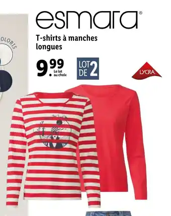 Lidl T-shirts a manches longues offre