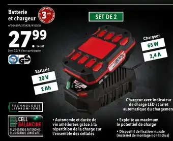 Lidl Batterie et chargeur offre