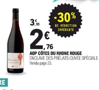 E.Leclerc Aop Côtes du rhone rouge offre