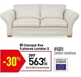 Conforama Canapé fixe 3 places london 2 offre