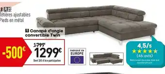 Conforama Canapé d'angle convertible twin offre