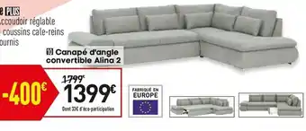 Conforama Canapé d'angle convertible alina 2 offre