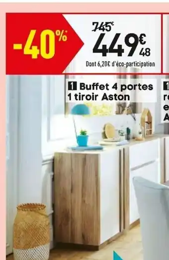 Buffet 4 portes 1 tiroir aston