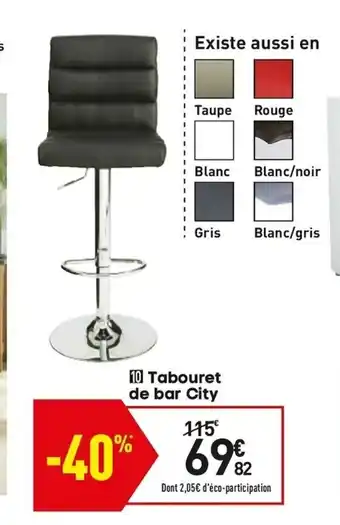 Conforama Tabouret de bar city offre