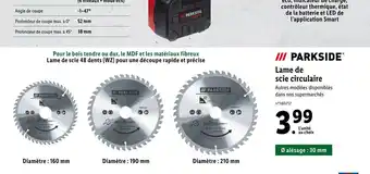 Lidl Parkside lame de scie circulaire offre