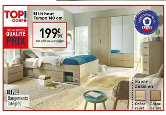 Conforama Lit haut tempo 140 cm offre