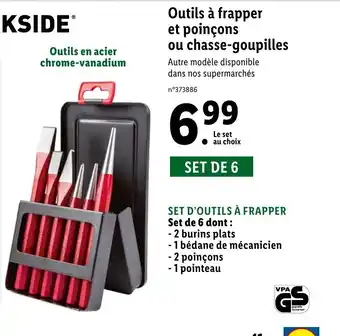 Lidl Outils a frapper et poincons ou chasse-goupilles offre