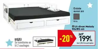 Lit divan melody 90x190 cm