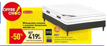 Conforama Ensemble matelas + sommier symphonie 140x190 cm offre