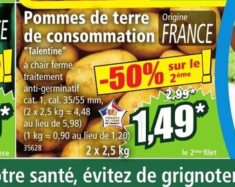 Norma Pommes de terre de consommation offre