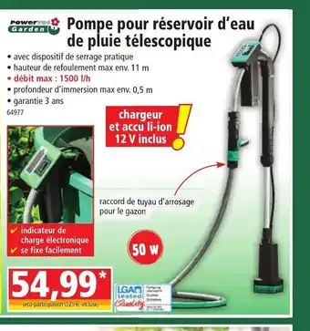 Norma Pompe Pour Réservoir D'Eau De Pluie Télescopique offre