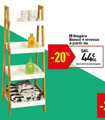 Etagère blanco 4 niveaux a partir de