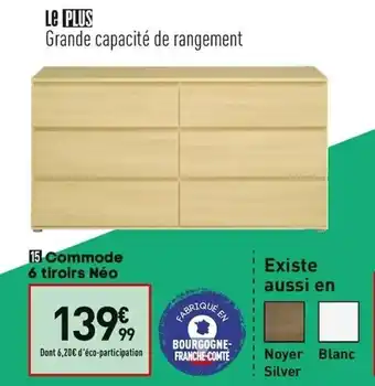 Conforama Commode 6 tiroirs néo offre