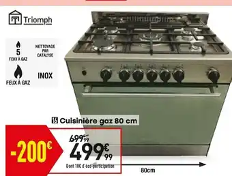 Conforama Cuisinière gaz 80 cm offre